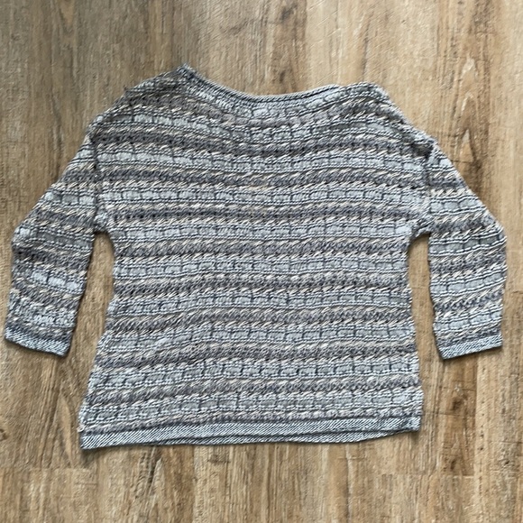 COPY - Lucky Brand Metallic 3/4 Sleeve Sweater Gray Lg - Picture 4 of 5